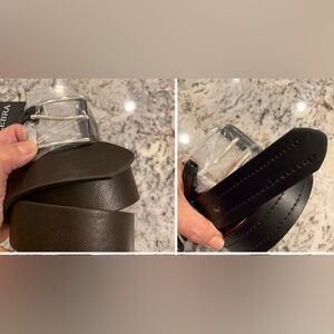 Men’s black and brown Leather belts new tags size medium 34–36